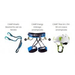 Kit ferrata Camp Rewind Pro + imbrago Energy + casco Titan